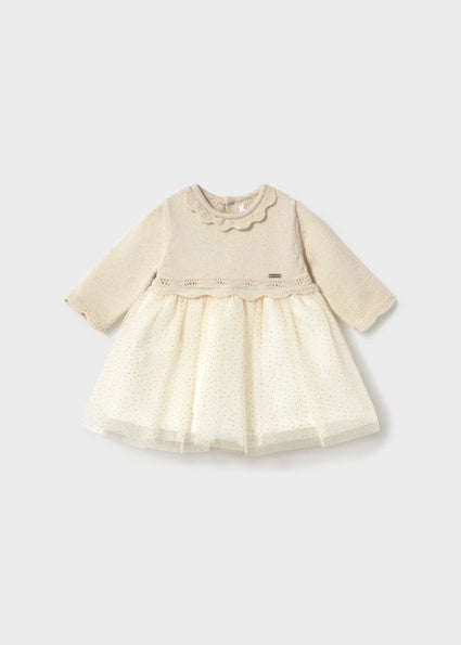 Mayoral Baby Girl Champagne Tulle Dress 2809