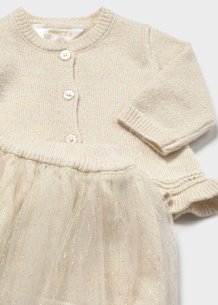 Mayoral Baby Girl Champagne 3 Piece Tulle Skirt Set 2811