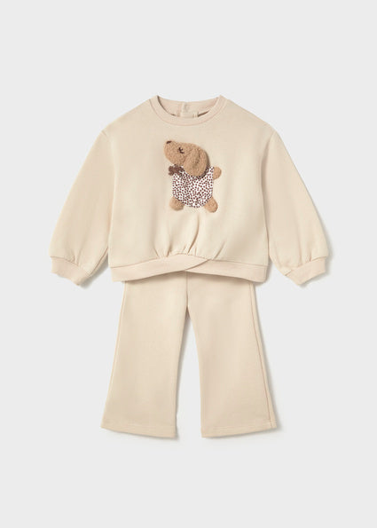 PRE ORDER Mayoral Baby Girls Beige Flared Tracksuit 2838