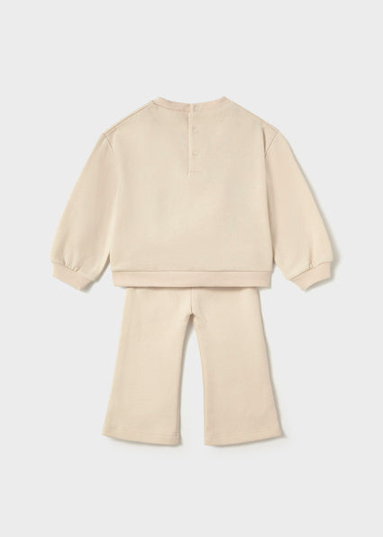 PRE ORDER Mayoral Baby Girls Beige Flared Tracksuit 2838