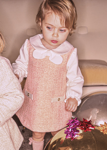 Mayoral Baby Girls Pink Tweed Dress 2948