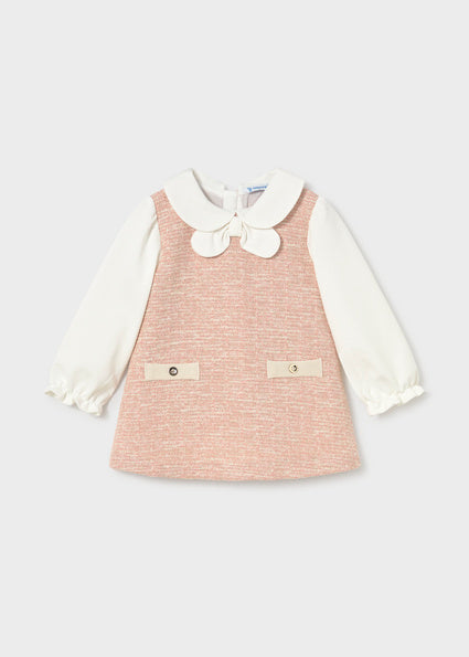 Mayoral Baby Girls Pink Tweed Dress 2948