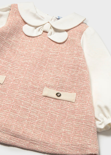Mayoral Baby Girls Pink Tweed Dress 2948