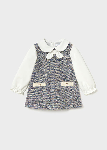 Mayoral Baby Girls Navy Tweed Dress 2948