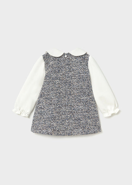 Mayoral Baby Girls Navy Tweed Dress 2948