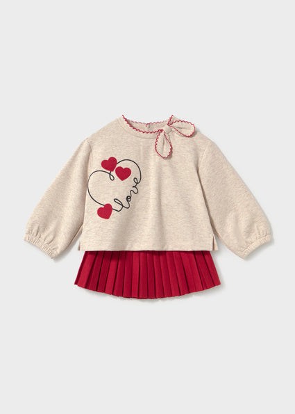 PRE ORDER Mayoral Baby Girls Red Sweatshirt & Skirt Set 2951