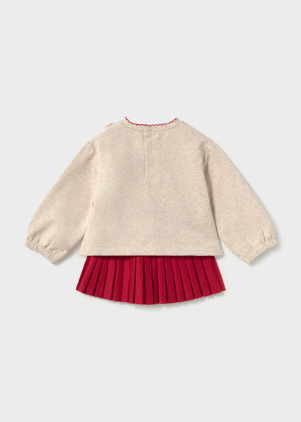 PRE ORDER Mayoral Baby Girls Red Sweatshirt & Skirt Set 2951
