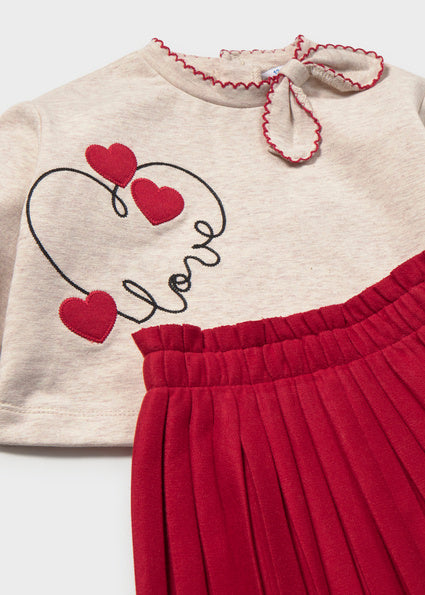 PRE ORDER Mayoral Baby Girls Red Sweatshirt & Skirt Set 2951