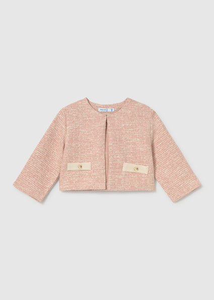 Mayoral Baby Girls Pink Tweed 3 Piece Skirt Set 2954