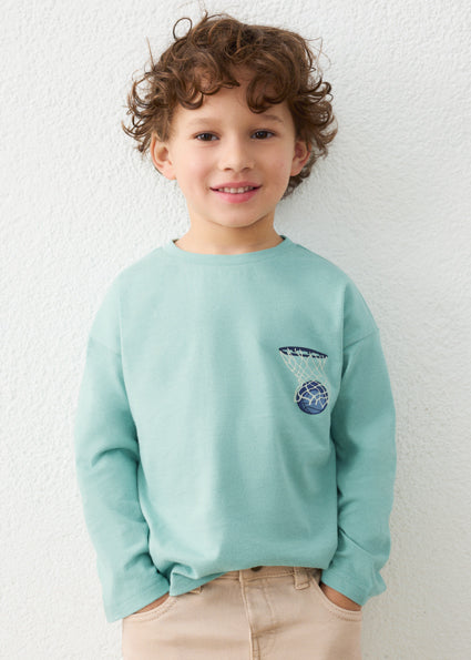 Mayoral Boys Aqua Basketball T-Shirt 4006