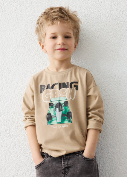 Mayoral Boys Brown Racing T-Shirt 4020