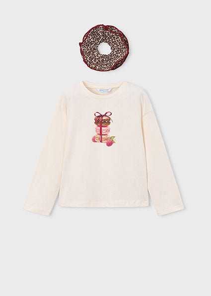 PRE ORDER Mayoral Girls Cream Macaroon T-Shirt 4028