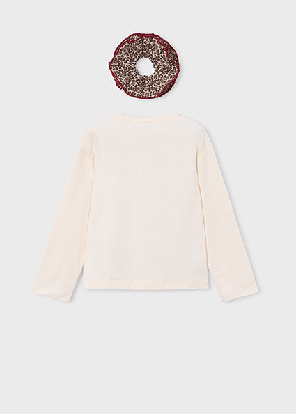 PRE ORDER Mayoral Girls Cream Macaroon T-Shirt 4028