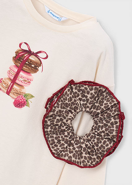 PRE ORDER Mayoral Girls Cream Macaroon T-Shirt 4028