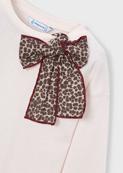 Mayoral Girls Brown Leopard Print Bow Legging Set 4209 4701
