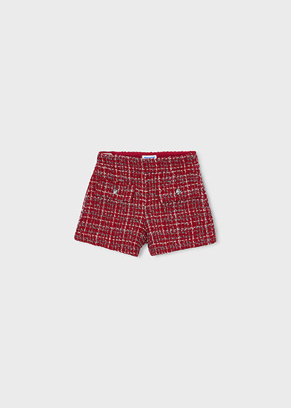 Mayoral Girls Red Tweed Short Set 4034 4230