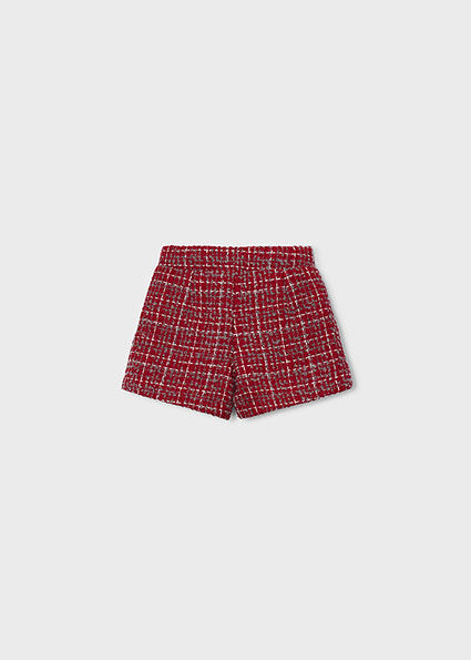 Mayoral Girls Red Tweed Short Set 4034 4230