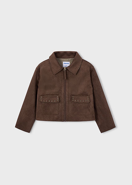 PRE ORDER Mayoral Girls Brown Suede Jacket & Short Set 4409 4228