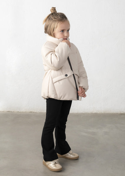 Mayoral Girls Cream Faux Leather Jacket 4416