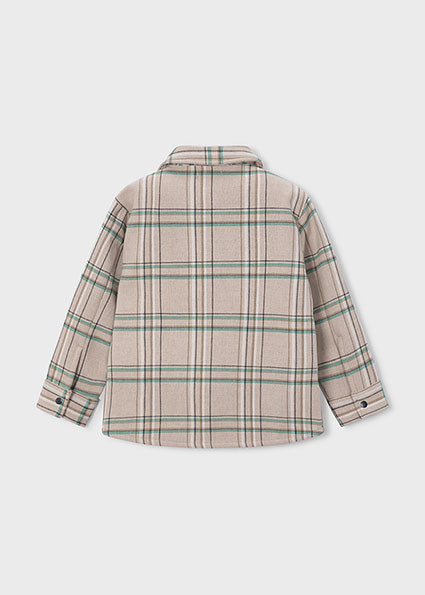 Mayoral Boys Beige & Green Checked Overshirt 4466