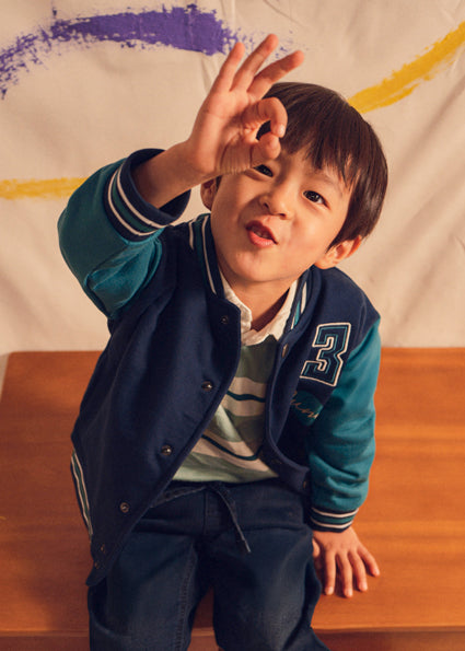 Mayoral Boys Navy & Green Bomber Jacket 4473