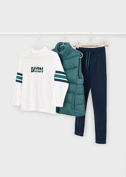Mayoral Boys Green Three Piece Gilet Tracksuit 4609