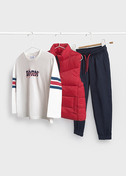 Mayoral Boys Red Three Piece Gilet Tracksuit 4609