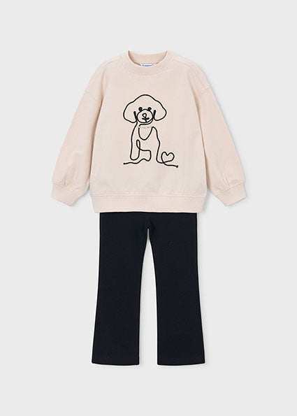 Mayoral Girls Black Sweatshirt & Flared Legging Set 4733