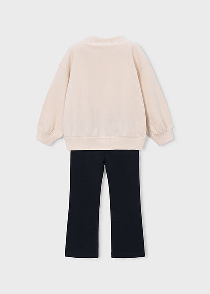Mayoral Girls Black Sweatshirt & Flared Legging Set 4733