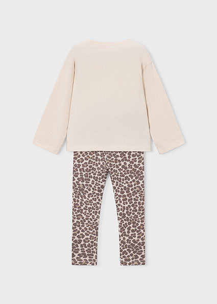 Mayoral Girls Brown Leopard Print Legging Set 4734