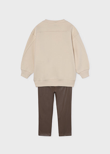 Mayoral Girls Brown Sweatshirt & Legging Set 4737