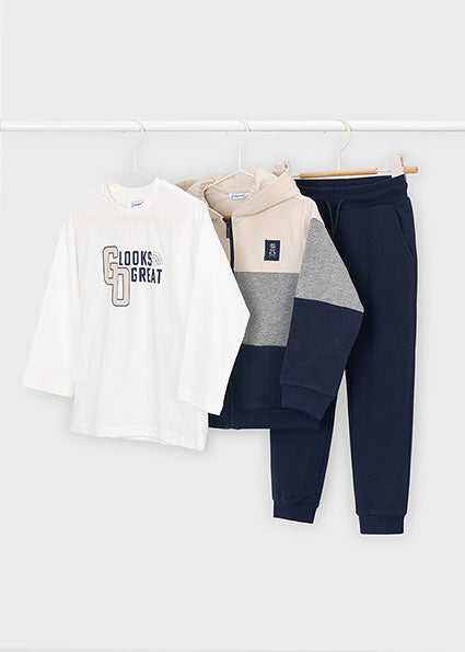 Mayoral Boys Navy Three Piece Hooded Tracksuit 4808