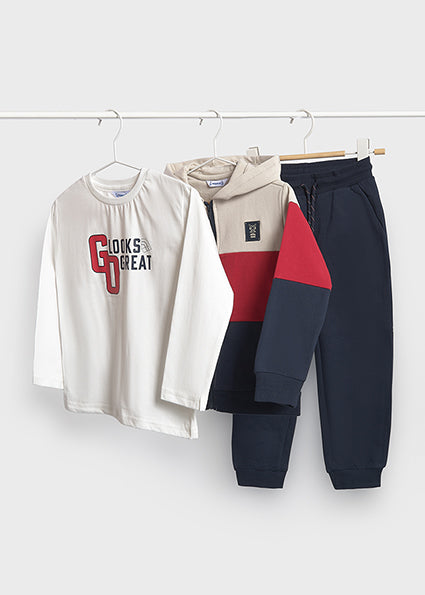 PRE ORDER Mayoral Boys Red Three Piece Hooded Tracksuit 4808