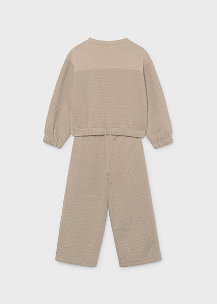 Mayoral Girls Beige Quilted Tracksuit 4816