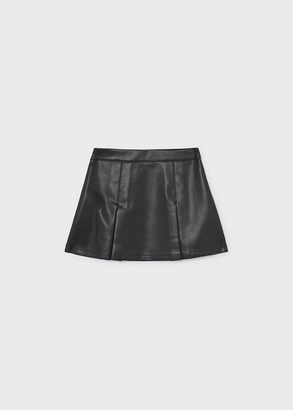 Mayoral Girls Black Faux Leather Jacket & Skirt Set 4410 4904