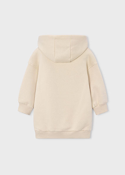 PRE ORDER Mayoral Girls Cream Fleece Hooded Dress 4916
