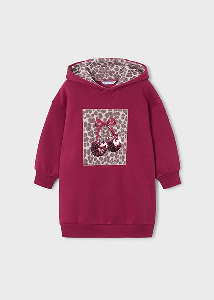 Mayoral Girls Cherry Fleece Hooded Dress 4916