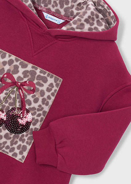 Mayoral Girls Cherry Fleece Hooded Dress 4916