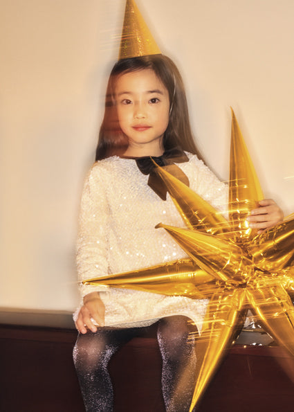 Mayoral Girls Cream Velvet Sequin Dress 4931