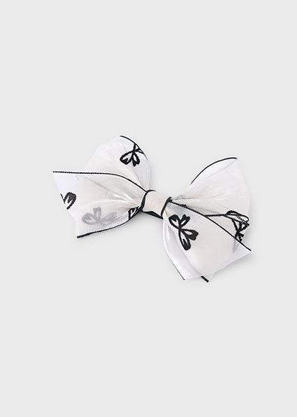 Mayoral Girls Cream & Black Printed Hairclip 10311