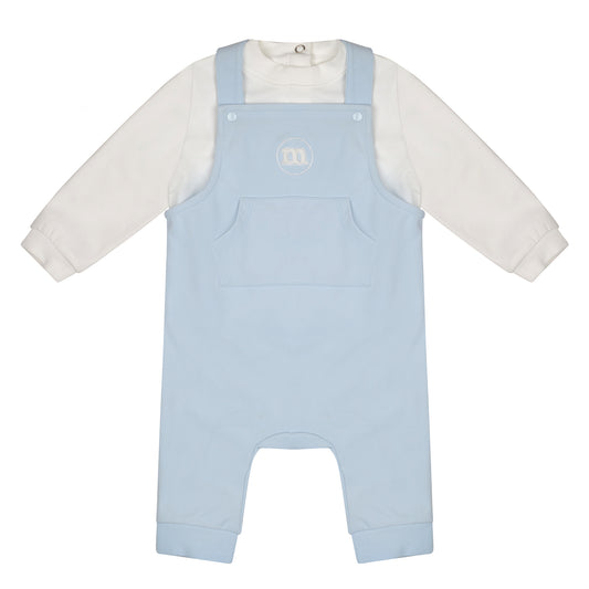 Mitch and Son Mini Pale Blue Dungaree Set Drew image 0