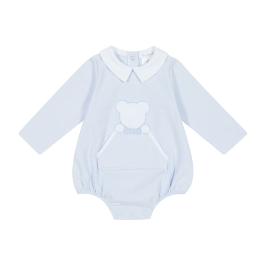 Deolinda Baby Boy Blue Bear Pocket Romper 4502 image 0