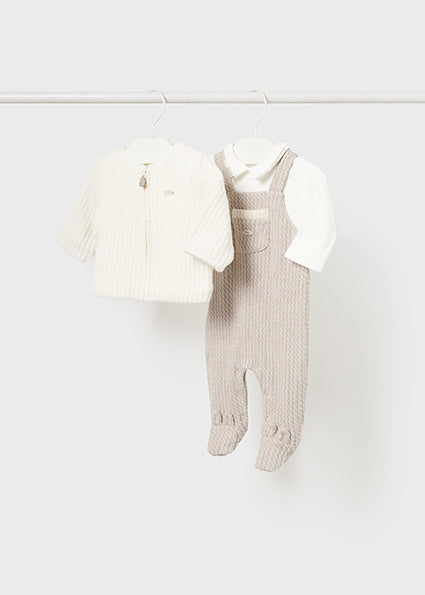 Mayoral Baby Beige Knitted Babygrow Set 2615 image 0