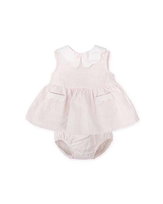 Tutto Piccolo Baby Girls Pink Stripe Dress Set 2285
