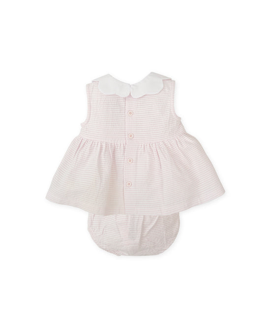 Tutto Piccolo Baby Girls Pink Stripe Dress Set 2285
