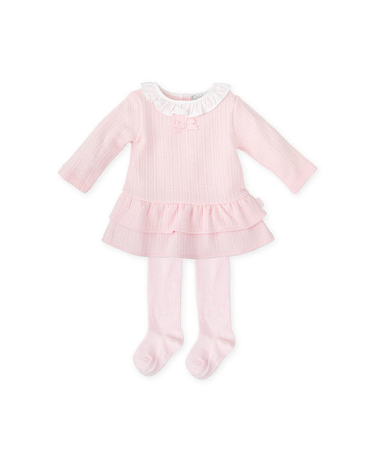 Tutto Piccolo Girls Pink Frill Dress & Tights 2290