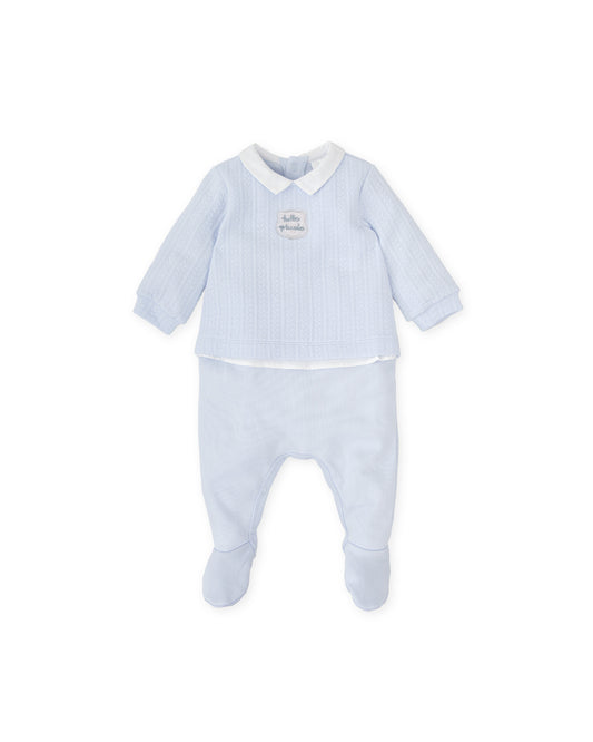Tutto Piccolo Baby Boys Blue Checked Two Piece Set 2408