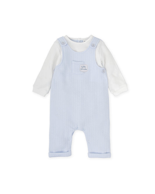Tutto Piccolo Boys Blue Stripe Dungaree Set 2441