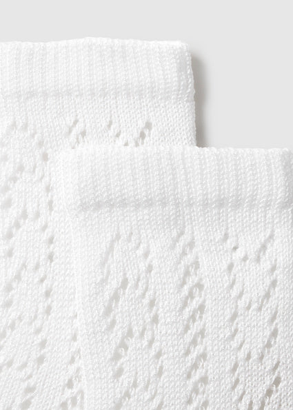 PRE ORDER Mayoral Baby White Knitted High Knee Socks 9051