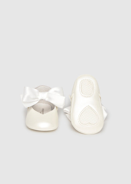 Mayoral Baby Girl White Mary Jane Bow Shoe 9090
